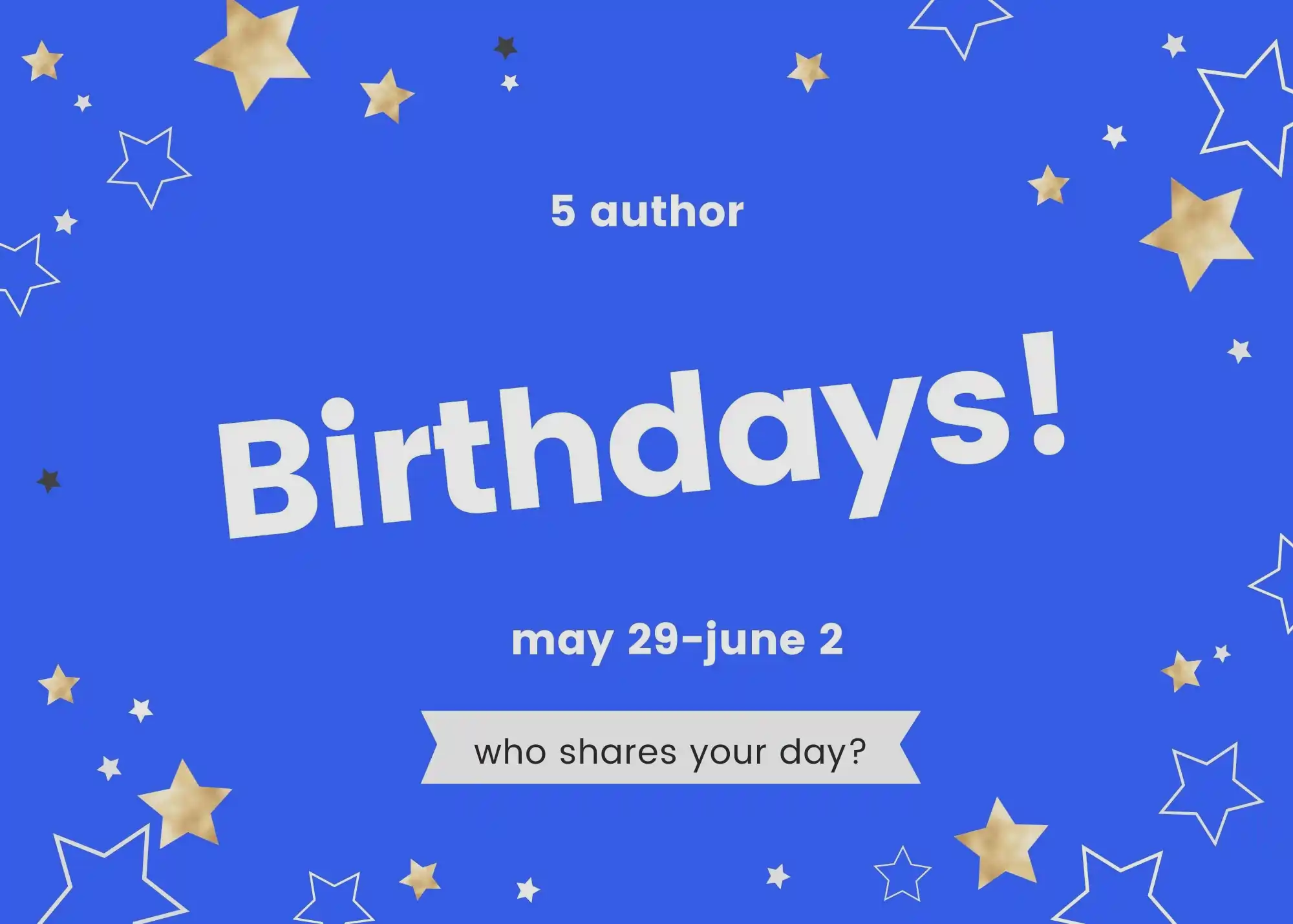 Five Author Birthdays - Who Shares Yours?