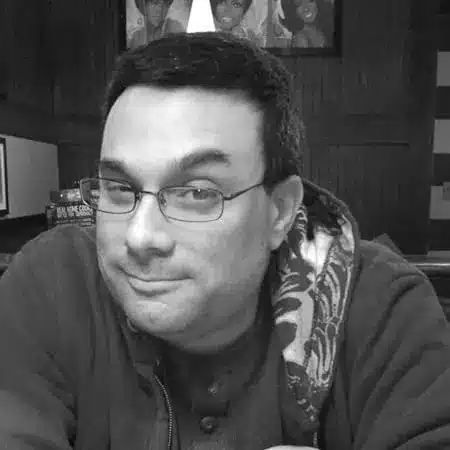 Author Shoutout 7 Author Shoutouts Stephen Blackmoore sitting at a table