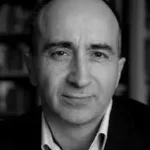 How Fiction Works author James Wood in a black and white portrait