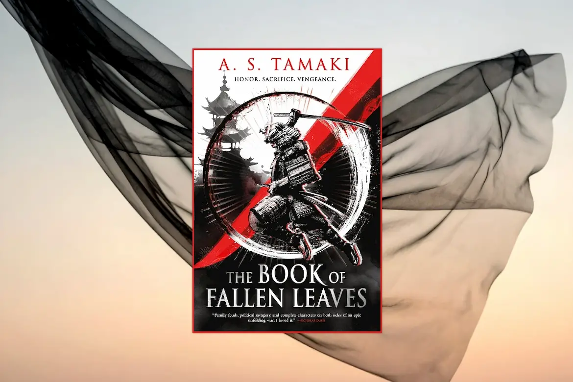 The Book of Fallen Leaves by A. S. Tamaki book cover again black transparent veil