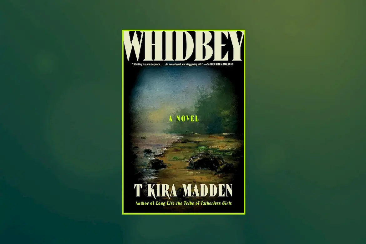 Whidbey by T Kira Madden book cover on green background