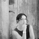 A Private Man author Stephanie Sy-Quia in thoughtful pose, black and white