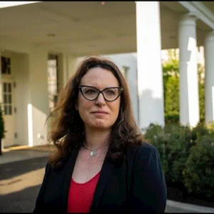 Author Shoutout author shoutouts Maggie Haberman with glasses outside White House
