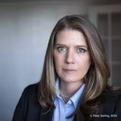 Author Shoutout author shoutouts Mary L. Trump with long hair, serious expression photo by Peter Serling