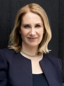 Author Shoutout author shoutouts Ruth Ben-Ghiat with blonde hair, professional attire photo-by-Beowulf-Sheehan