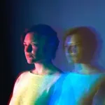 The Kingdoms The Kingdoms author Natasha Pulley in colorful portrait with motion blur effect