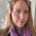 Hawthorn and Bitter Hawthorn and Bitter author Shannon K. Kelly with floral headband and scarf